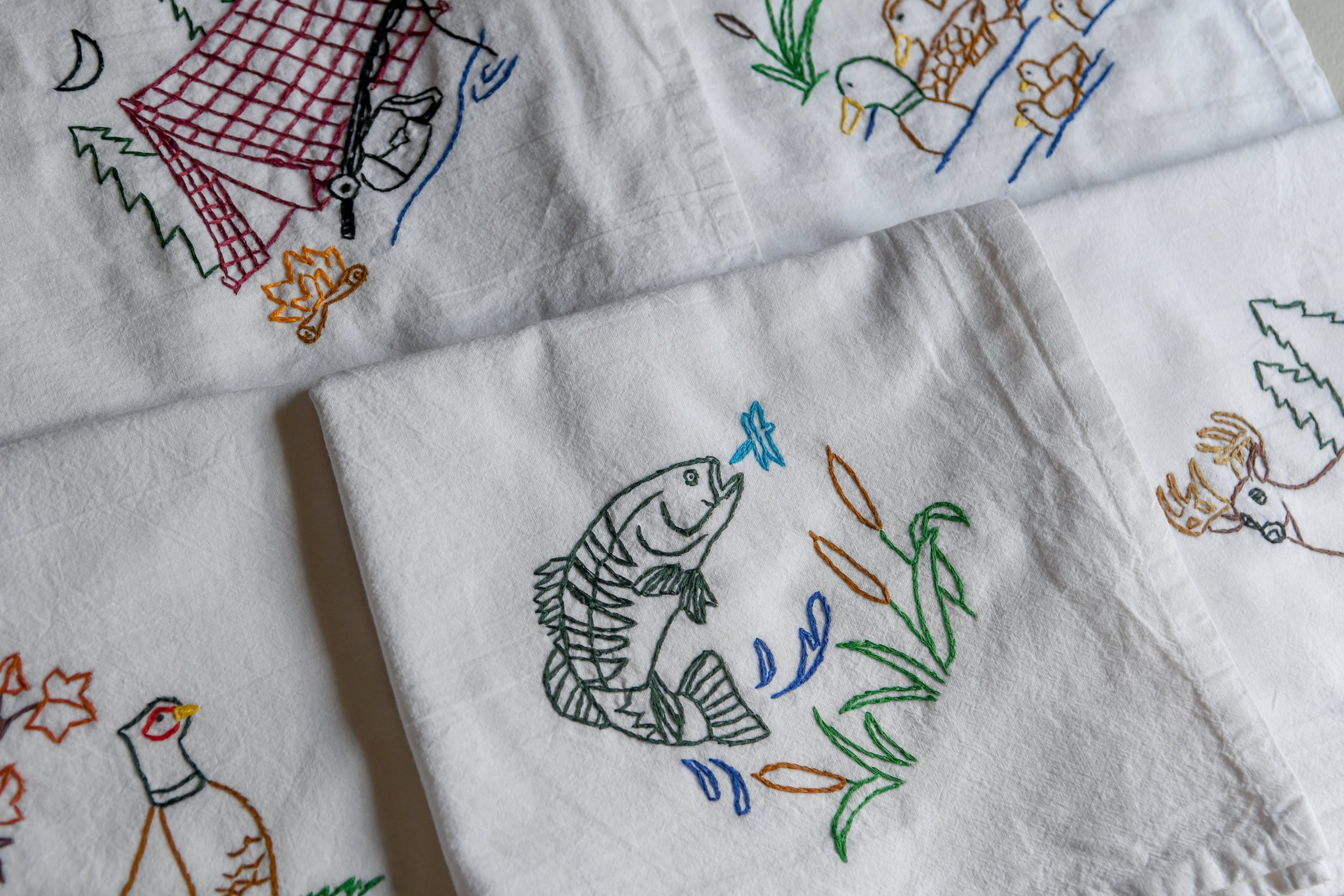 Tea Towel Hand Embroidered – Martha's Market